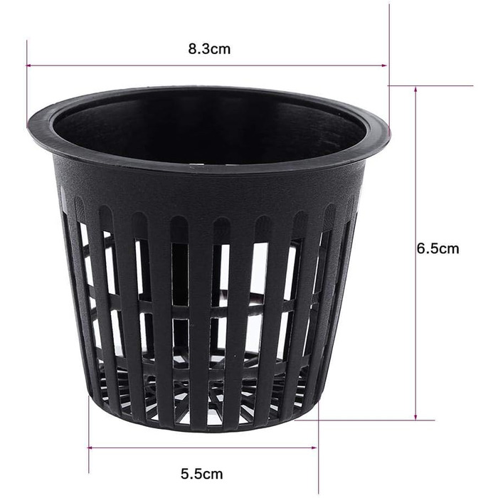 Кошик для рослин, 10 шт. Heavy Duty Mesh Pot Net Cup Basket Hydroponic Plant Grow for Hydroponics (чорний)
