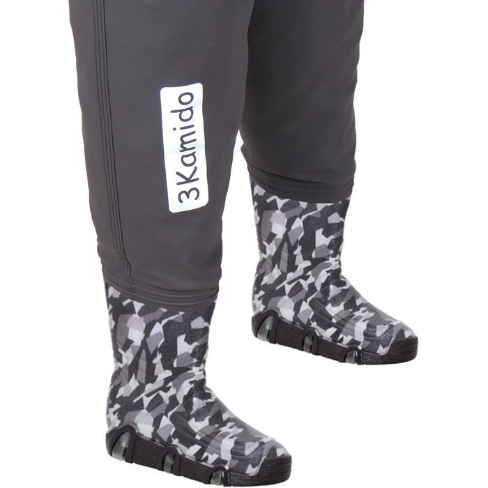 Дитячі вейдерси, дитячі нагрудні вейдерси, моделі, Craft, СІРИЙ камуфляж, регульований пояс Spider, міцні підтяжки, пряжка Nexus, рибальські вейдерси для дітей 21-36 EU 23-24 камуфляжний сірий