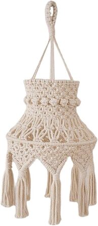 Абажур Baoblaze Boho Macrame, в'язаний вручну сучасний підвісний абажур у стилі бохо для спальні вітальні, богемний декор для дому