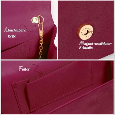 Елегантне бордове клатч-конверт з ланцюжком для вечірок та весіль. Сумка-клатч з еко-замші.