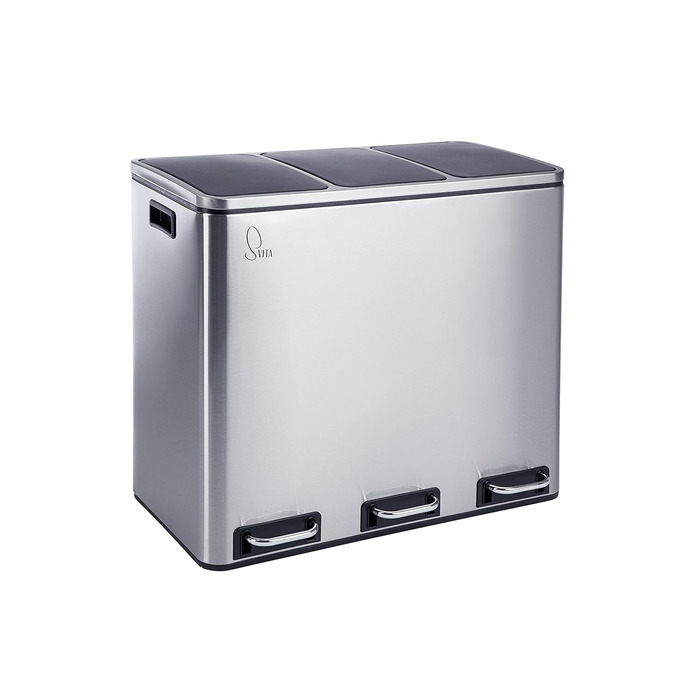 Відро для сміття з 3 відділеннями Відро для паперу 54 л Педальний відро для сміття Відро для сміття Переробка Відокремлення сміття