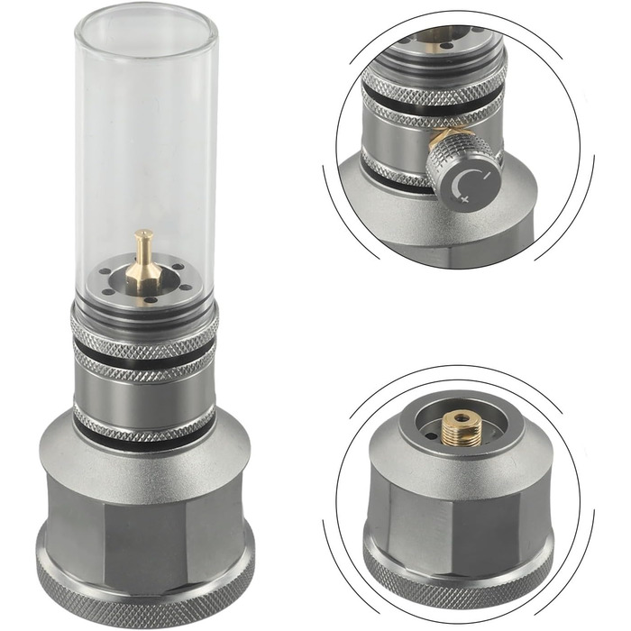 Регульований газовий ліхтар для вулиці з ізобутановим паливом, кемпінгові свічки, ліхтар з подовжувальною штангою для порожнього бака для риболовлі, походів, альпінізму (газовий ліхтар з баком)