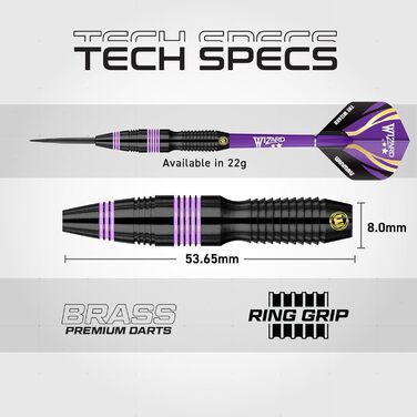 Дартс WINMAU Майкл MvG Ван Гервен проти Саймона Чарівника Вітлока Подвійний набір Набір дротиків зі сталевим наконечником, латунь, 22 г, з льотками та древками