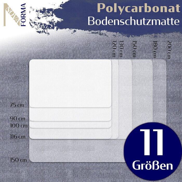 Захисний килимок для підлоги DURA-MAT з полікарбонату - прозорий килимок для стільців для килимових покриттів - перевірений килимок для офісних стільців для надійного захисту підлоги (100x120 см) Килимові покриття 100x120 см
