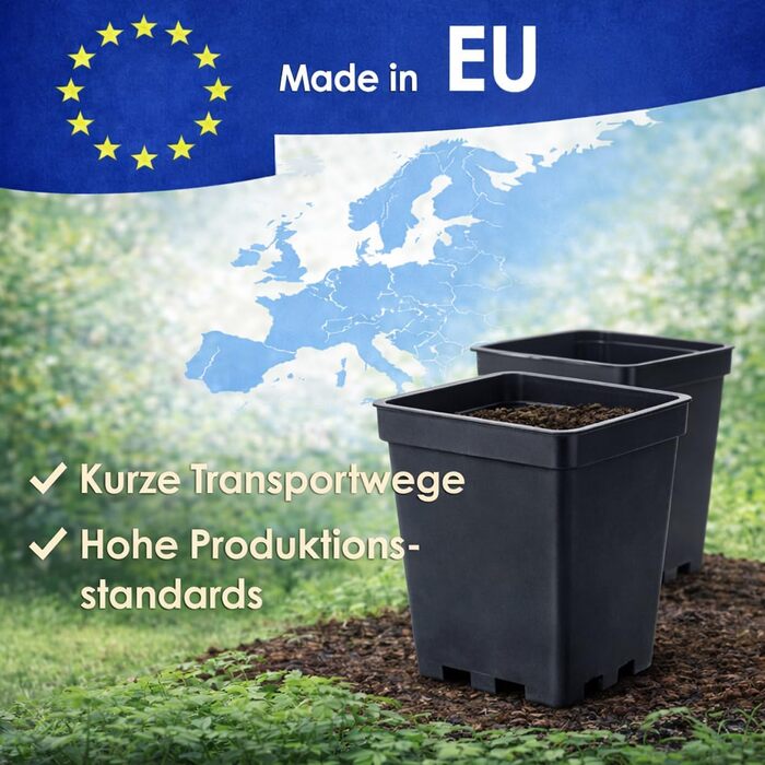 Горщик для рослин 11 L чорний 25x25x26 см Горщик для квітів Кашпо Горщики для рослин, 20 шт.