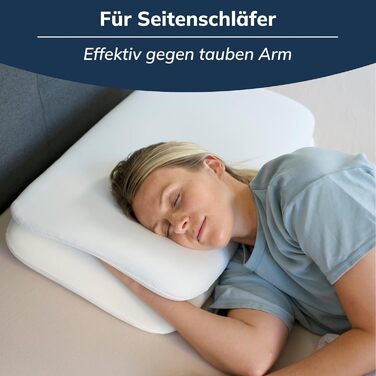 Подушка для сну на боці з чохлом Подушка для сну на животі Ергономічна подушка Подушка від болю в шиї Розроблено разом зі швейцарським лікарем Лауреат премії Red Dot (70x40 см)