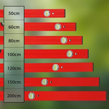 З алюмінію Red Spirit Levels Горизонтальне та вертикальне вирівнювання, 100