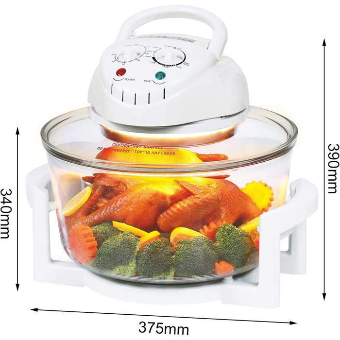 Тринтіонна галогенова піч Конвекційна піч маленька 17 літрів Галогенова конвекційна піч з конвекційним грилем з подовжувальним кільцем Галогенова піч 1400 Вт для овочів, м'яса