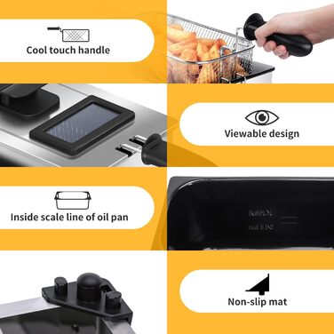 Напівпрофесійна фритюрниця, нержавіюча сталь, 2200 Вт, 3 літри. Не містить бісфенолу А, 30HEZ -