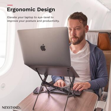 Складана підставка для ноутбука з карбону, портативна, 7 рівнів регулювання висоти, ергономічна. Підвищення для ноутбука на стіл для MacBook та інших моделей., 1