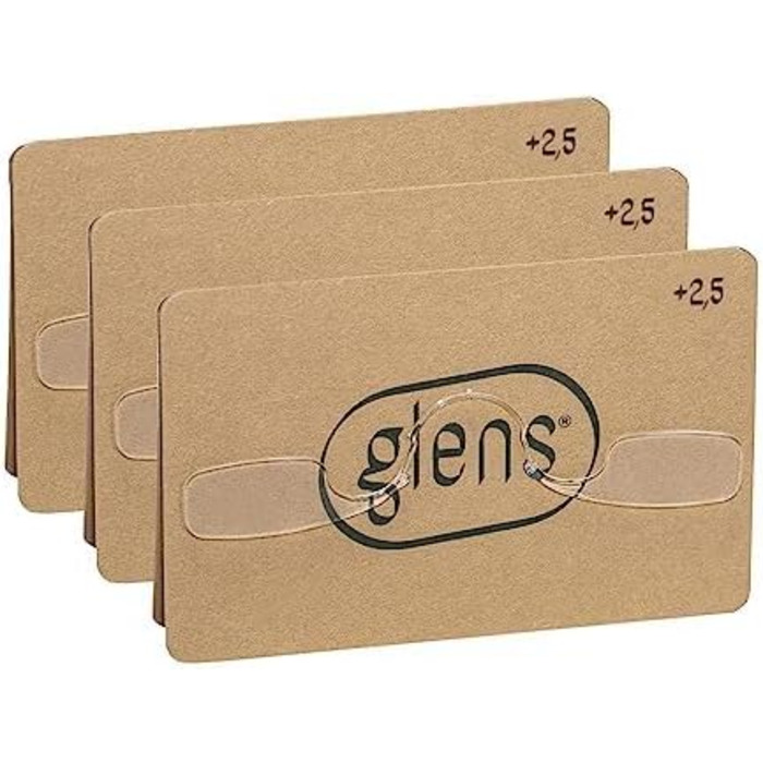 Міні-окуляри для читання glens Окуляри для читання 2,5 в Carbon Pack Упаковка з 3 нековзних окулярів для читання для чоловіків і жінок Кишенькові безпідлокітні аварійні окуляри Доступний у різній товщині (3 упаковки Eco, міцність 2,5)