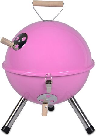 Міні-барбекю чайник гриль вугілля гриль для садової тераси кемпінг фестиваль пікнік барбекю барбекю Ø 30 см рожевий