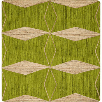 Килимок CASAVANI Kilim, 12 квадратів, бохо-килимок, плетений килимок, зелений / бежевий, джутовий килимок, пилосос, ручне ткацтво,