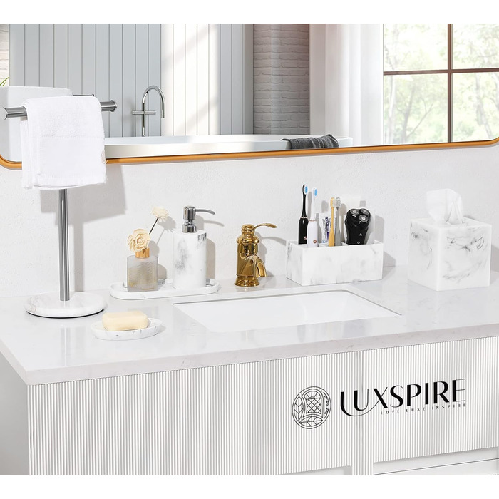 Тримач для зубних щіток із смоли Luxspire, 5 відділень для зубних щіток Ручна робота Тримач для електричної зубної щітки Зубна пас