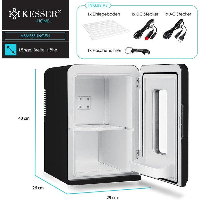 В1 Міні-холодильник 15 літрів Охолодження та нагрівання Портативний AC DC 220-240V/12V Розетка та прикурювач Нагрівальна коробка Т