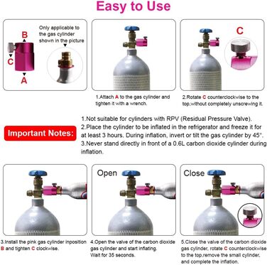 Адаптер для заправки CO2 ASOFTY, сумісний з SodaStream Duo, Crystal 3.0, Gaia, Art, Terra, циліндр E-Duo Quick Connect CO2, компактний адаптер передачі циліндра CO2 для роз'єму W21.8-14 Балон CO2