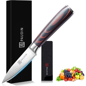 Ніж для чищення фруктів PAUDIN 9 см, гострий ніж для фруктів Ніж для чищення Кухонний ніж Ергономічна ручка Німецька нержавіюча ст