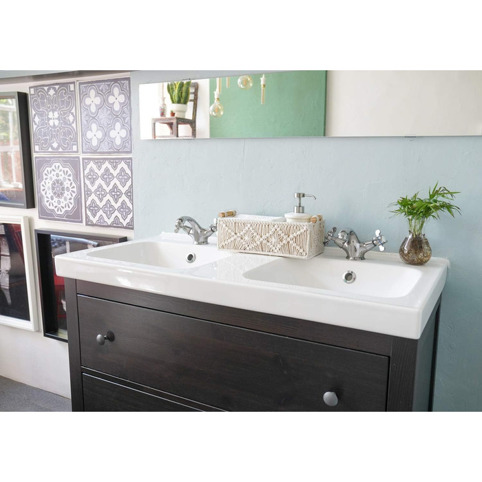 Кошики для зберігання Mkono з макраме, декоративна коробка, ручної роботи, ткана декоративна стільниця, полиця для туалетного бачка, органайзер, бохо, для спальні, дитячої кімнати, вітальні, набір з 2 предметів, кольору слонової кістки