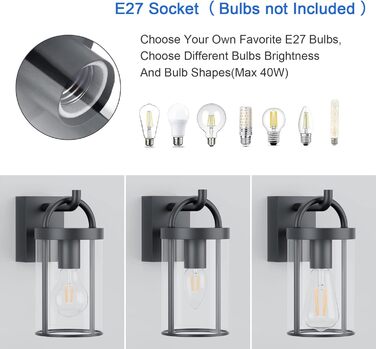 Вуличний настінний світильник Klighten Vintage, Настінний світильник Outdoor Industrial, Антрацитовий зовнішній світильник Промисл