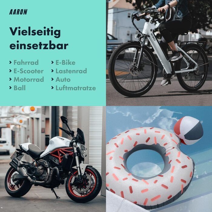 Велосипедний насос AARON Sport One з манометром, 42 см, 11 бар / 160 psi, сталь/алюміній/пластик, жовтий