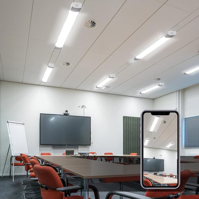 Світлодіодний світлодіодний світильник для вологих приміщень Modlicht 120 см з 36 Вт, 5000 К, холодний білий, 3960 люмен, ультратонкий стельовий світильник для вологих приміщень, плоский, водонепроникний, IP65, лампа для ванної майстерні для підвального г