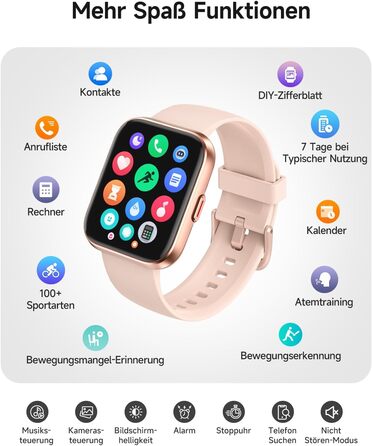 Розумний годинник для чоловіків та жінок, 1,8-дюймовий AMOLED-дисплей, розумний годинник з функцією телефону, Alexa, фітнес-годинник з серцевим ритмом, сном, SpO2, крокоміром, 110 спортивних режимів, водонепроникність IP68, спортивний годинник для iOS та 