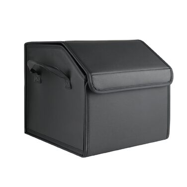 Складаний органайзер для багажника з PU-шкіри багатофункціональний контейнер для автомобіля, позашляховика та пікапа велика місткість нековзна основа водонепроникний (PU)