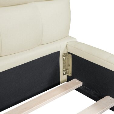 Ліжко з м&39якою оббивкою Bubble 140x200, двоспальне ліжко з м&39якою оббивкою 140x200 бежеве, дитяче ліжко, плоске ліжко для гостей, каркас ліжка з рейковою основою та узголів&39ям, лляне, без матраца (бежевий, 140x200 см) бежевий 140x200 см