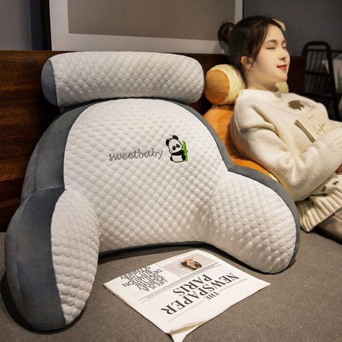 Подушка для читання, 60 x 40 см, м&39яка плюшева подушка для спини, ліжко, мила подушка для читання з тваринами для дітей та дорослих, багатофункціональна подушка для спинки дивана, для ігор, перегляду телевізора, розслабляючий стиль 2