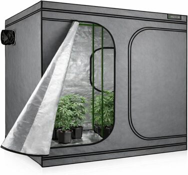 Намет для вирощування MyHomeGrow, сірий Закритий бокс для вирощування рослин Гроубокс, домашнє вирощування, гроушафа Намет для розсади, рослинний намет, теплиця для вирощування, 240x120x200