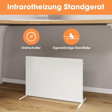 Інфрачервоний обігрівач Byecold, окремостоячий пристрій, 210 Вт, інфрачервоний електричний обігрівач, нагрівальна панель, обігрівач із захистом від цвілі, обігрівач для столу, обігрівач для підстолі, грілка для ніг, 210 Вт поворотна ручка