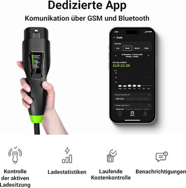 Електромобілі Мобільний зарядний пристрій Wallbox 11kW 7m EV Тип 2 до CEE 16A з додатком e-Car Домашня зарядка без Wallbox 2in1 Су