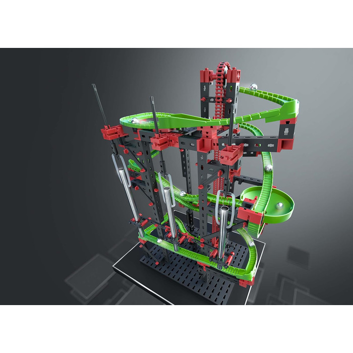 Конструктор fischertechnik 533872 Kugelbahn Dynamic M Набір для створення кульової траси для дітей від 7 років, навчальна гра з гнучкими рейками та звуковими трубами для розвитку технічного мислення