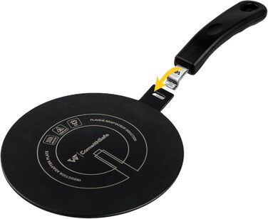 Індукційний адаптер 14 см знімна ручка, ізоляційна не змінює колір після використання теплорозподільник з чорним покриттям для високих температур, пластинчасте реле індукційне/газове 14 см