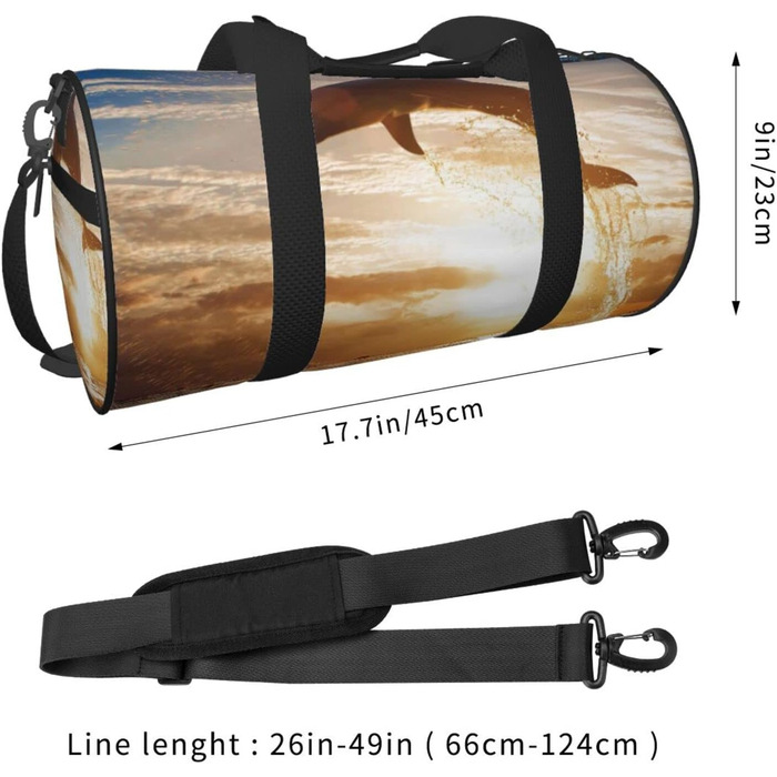 Дорожня сумка-циліндр з кумедним дизайном дельфіна, спортивна сумка для чоловіків та жінок, сумка для пляжу, спортивна сумка