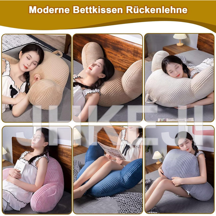 Подушка для спинки ліжка 805015 см, вельветова подушка для читання для ліжка та дивана, подушка для спинки ліжка з підлокітником, велика подушка для спинки дивана, настінна подушка для узголів&39я ліжка з чохлом, який можна прати, бежевий 8051 см