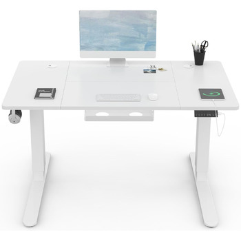Регульований по висоті письмовий стіл 120x80 см з USB-портом для зарядки, 3 елементами управління пам'яттю і технологією захисту в