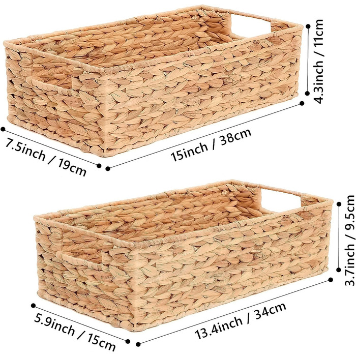Бурштиновий дім 2 шт. и Плетений кошик для зберігання туалетного паперу, плетені кошики для органайзера, природна вода Гіацинт Ванна кімната Кухонний контейнер для зберігання з ручкою