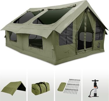 Намет надувний 6-місний RBM Outdoors Panda – 4-сезонний, водостійкий, із клапаном для печі, кахі