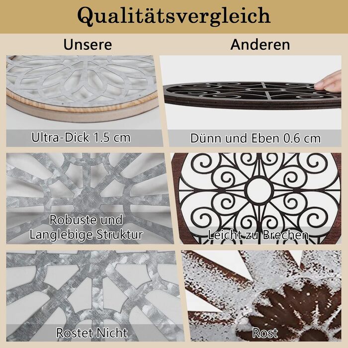 И сільські прикраси для стін круглі прикраси для стін фермерського будинку металеві з дерев'яною рамою прикраси для стін прикраси