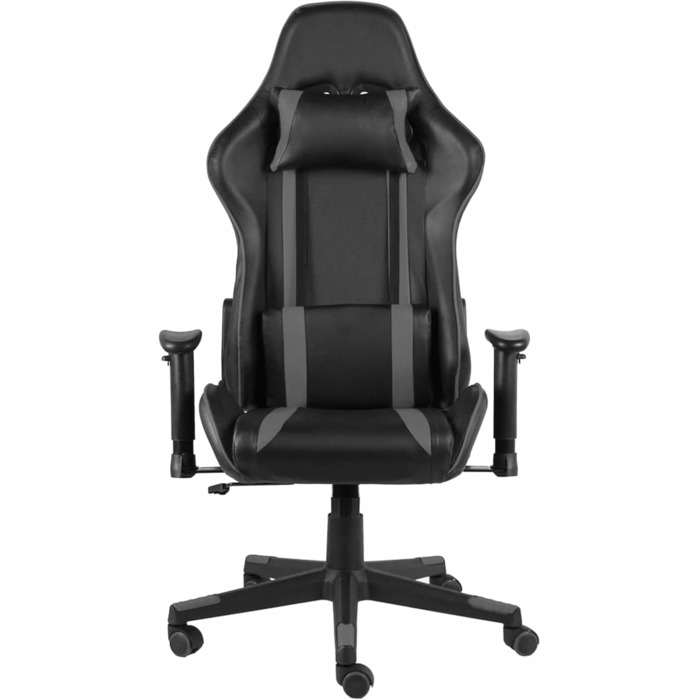 Обертове ігрове крісло, офісне крісло, ігрове крісло, письмове крісло, обертове крісло, сірий ПВХ