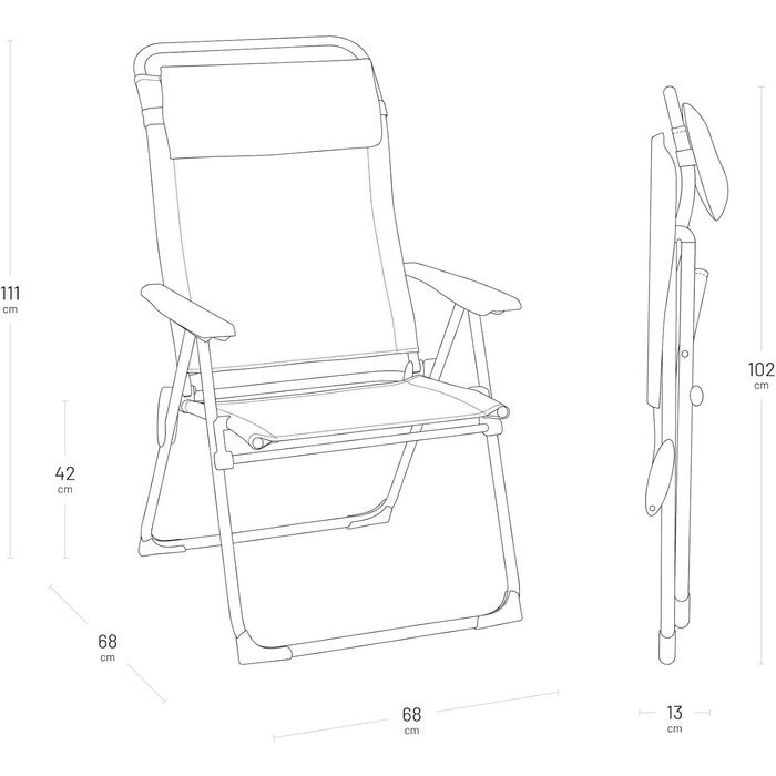 Розкладний стілець Lafuma Mobilier ALU CHAM XL, Batyline, Ocan II, 67,5x68x111 см