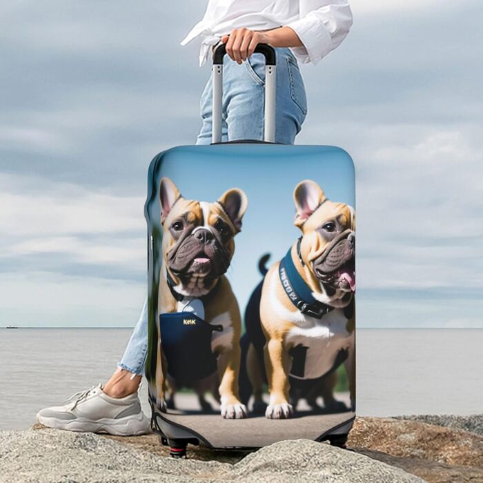 Чохол для валізи Французький бульдог, міцний захист для багажу, підходить для валіз розміром 45,7 - 81,3 см, розмір XL, Чорний, X-Large