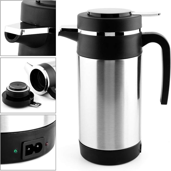 Автомобільний чайник, нержавіюча сталь 12В автомобільна чашка для підігріву кави чай термос чашка для підігріву води чайник для по