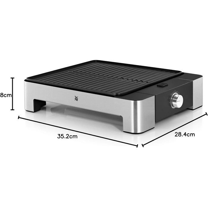 Гриль для приміщень, Електричний гриль малий з компактною поверхнею гриля, Можна мити в посудомийній машині, 1250 Вт Одинарний
