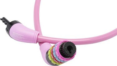 Велосипедний замок Burg-Wchter з кодовим замком, спіральний, тросовий, кабельний, 65 см завдовжки, діаметр 10 мм, рожевий