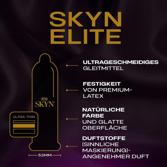 Презервативи SKYN Elite, ультратонкі, без латексу, 53 мм, 100 шт