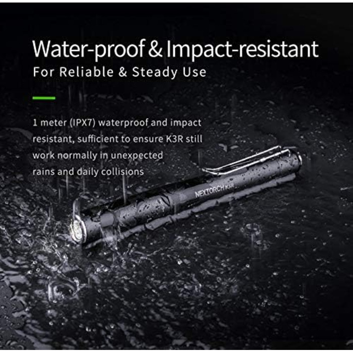 Ліхтарик K3R 350 люмен з USB-C, включаючи акумулятор Nextorch ємністю 320 мАг, 3R -