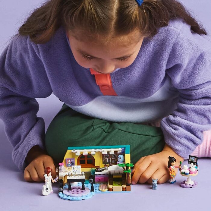 Кімната Пейслі LEGO Friends - Іграшка для рольових ігор - Подарунок для дівчаток віком від 6 років - Набір з 2 мініфігурками, фігуркою кролика та гітарою - Креативний ігровий набір для дітей 42647