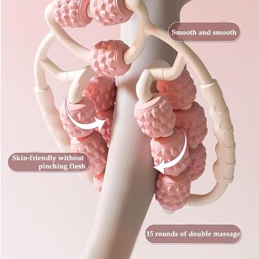 Ролик для шини гомілки, унікальний масажер для литкових м'язів, пінний ролик з 15 колісною тригерною точкою, масажер глибоких тканин на 360, фітнес-вправи, масажер для жінок і чоловіків Rose